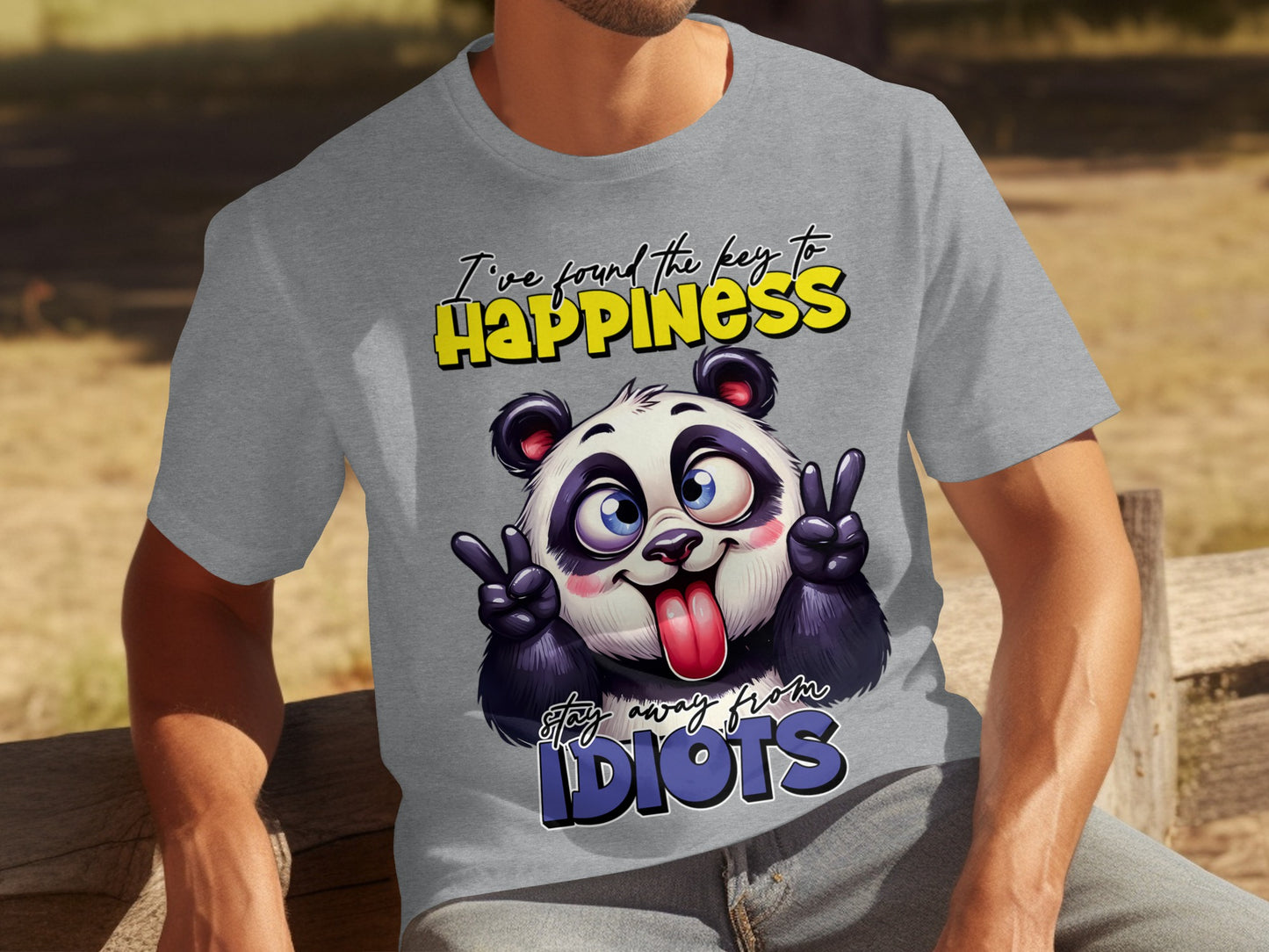Cute Panda Happiness Stay Away From Idiots T-shirt