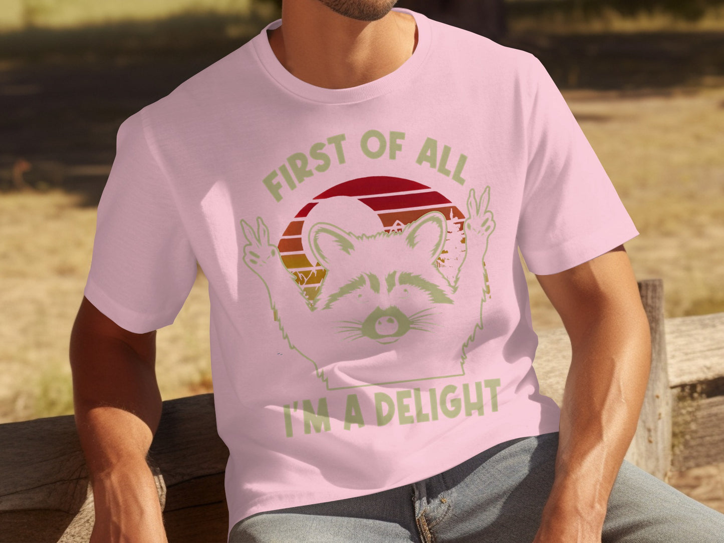 First Of All I'm A Delight Raccoon Graphic T-Shirt