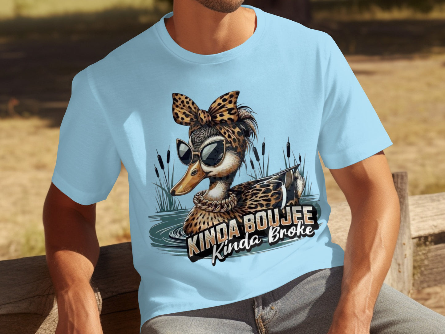 Kinda Boujee Kinda Broke Funny Duck Graphic Shirt