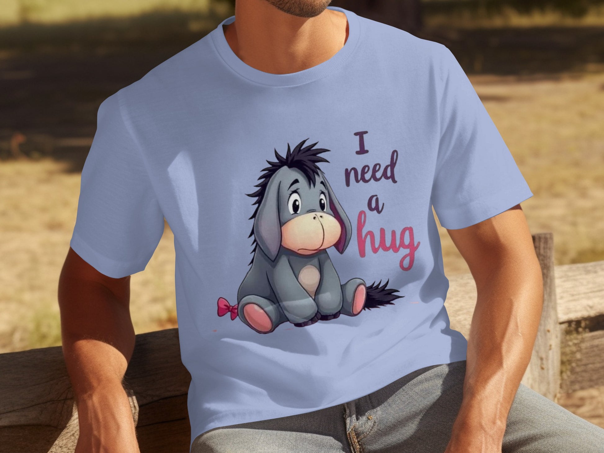 I Need a Hug Eeyore Graphic Cartoon T-shirt