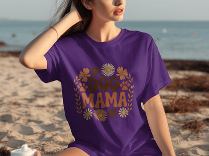 Dog Mama Floral Design Shirt for Dog Lovers