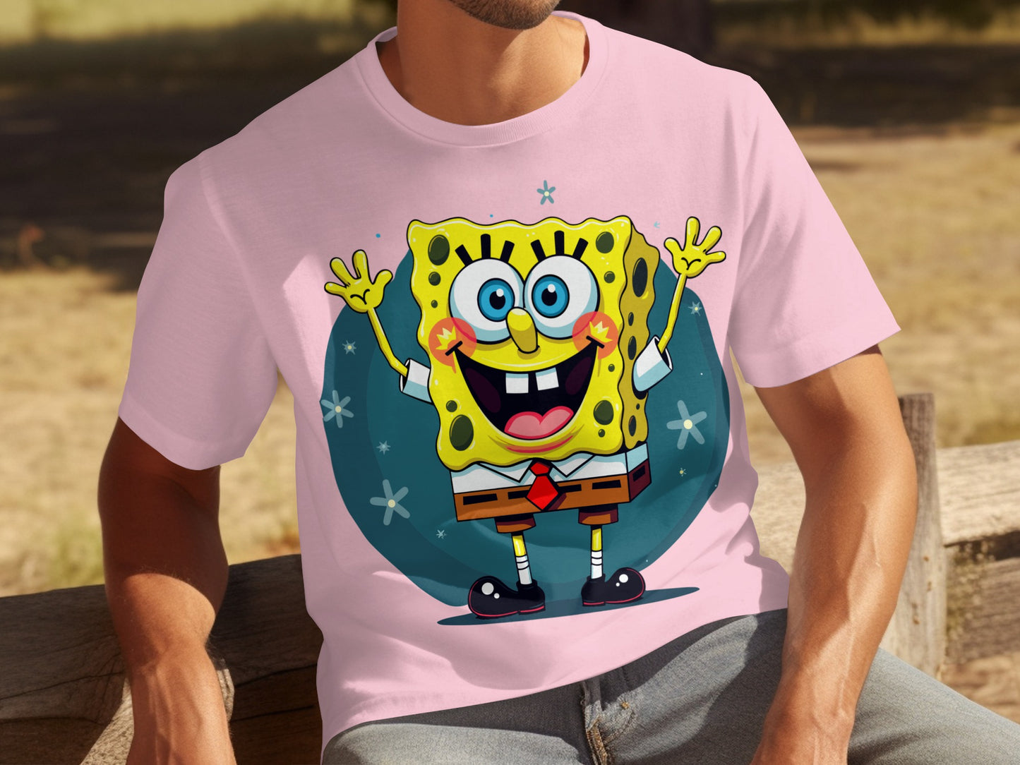 Pink T-shirt With Spongebob Squarepants Graphic Print