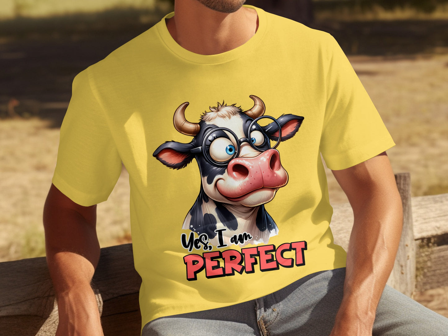 Yes I Am Perfect Funny Cow Illustration T-shirt