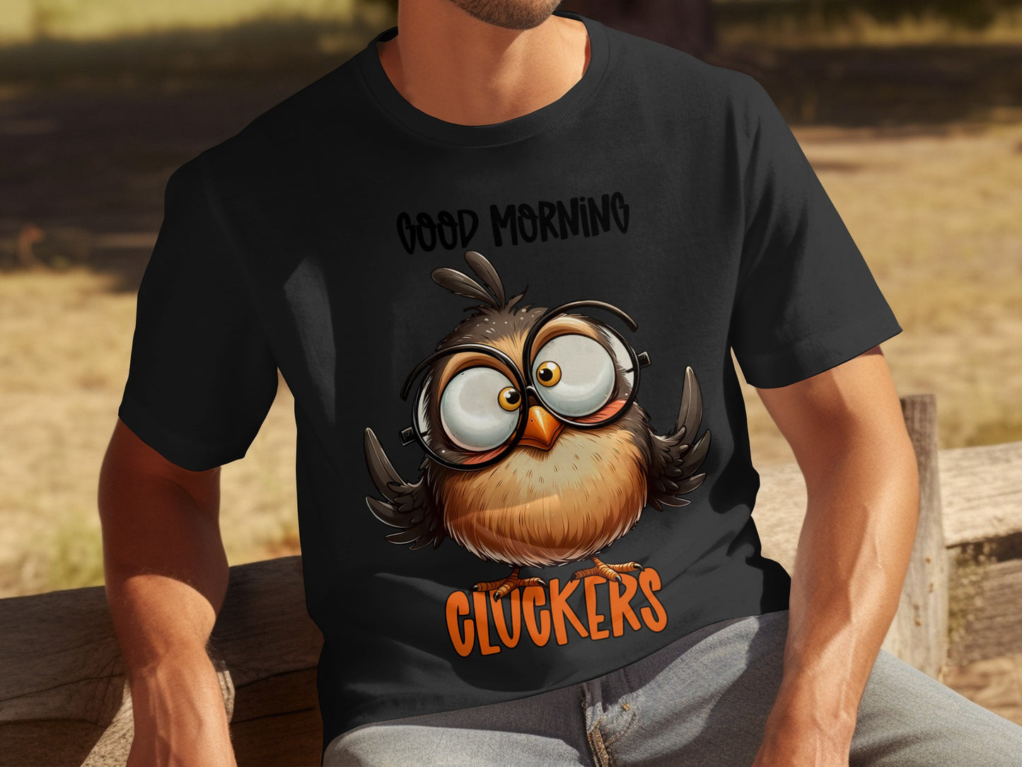 Good Morning Cluckers Owl Graphic T-shirt