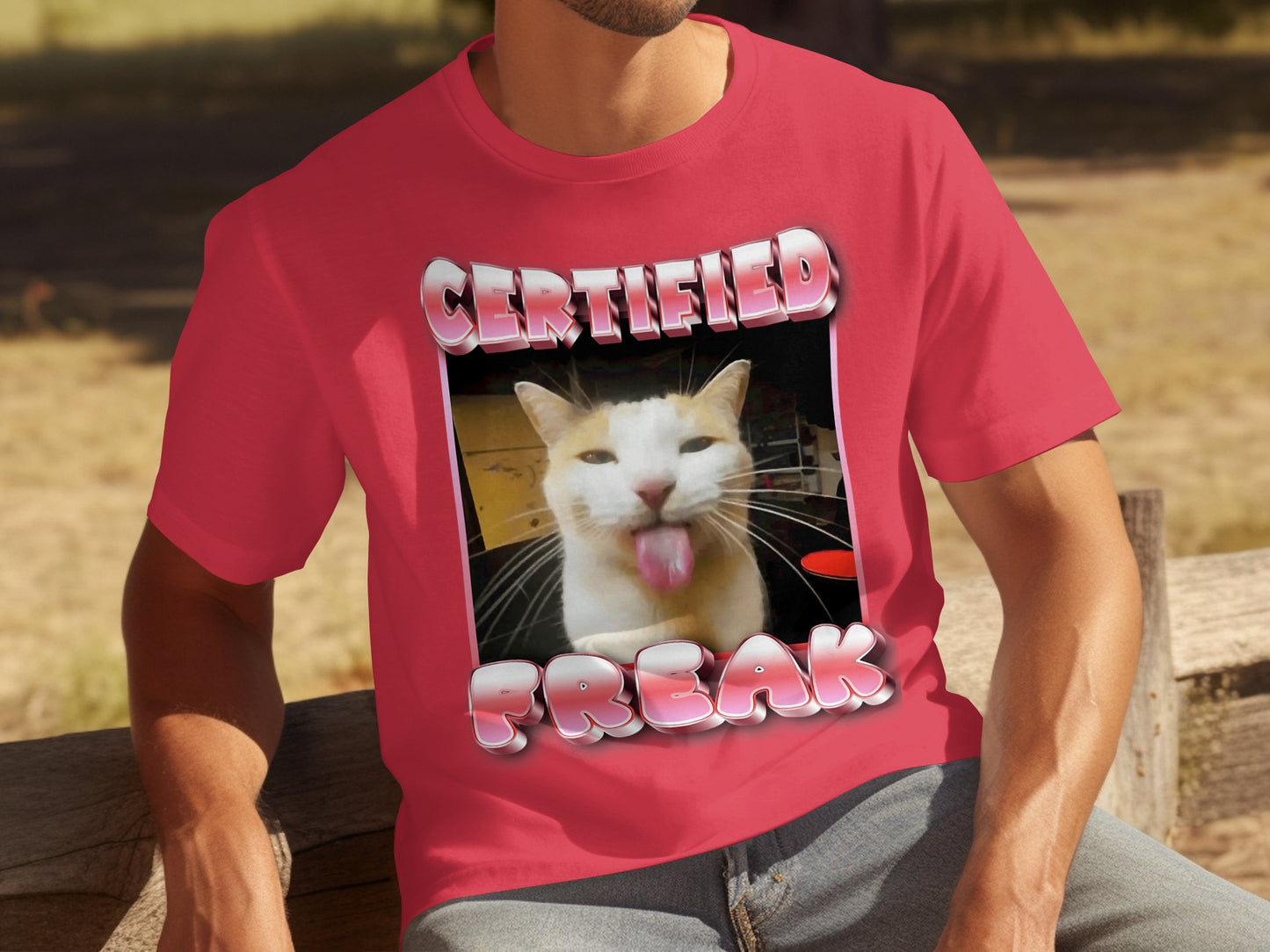 Certified Freak Funny Cat Graphic T-shirt