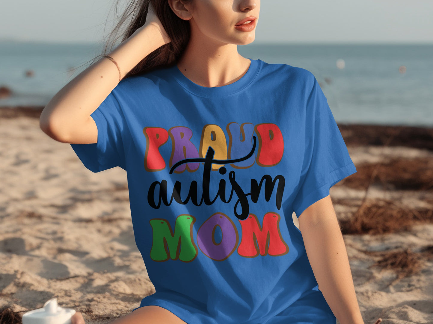 Proud Autism Mom Colorful Graphic T-Shirt Product