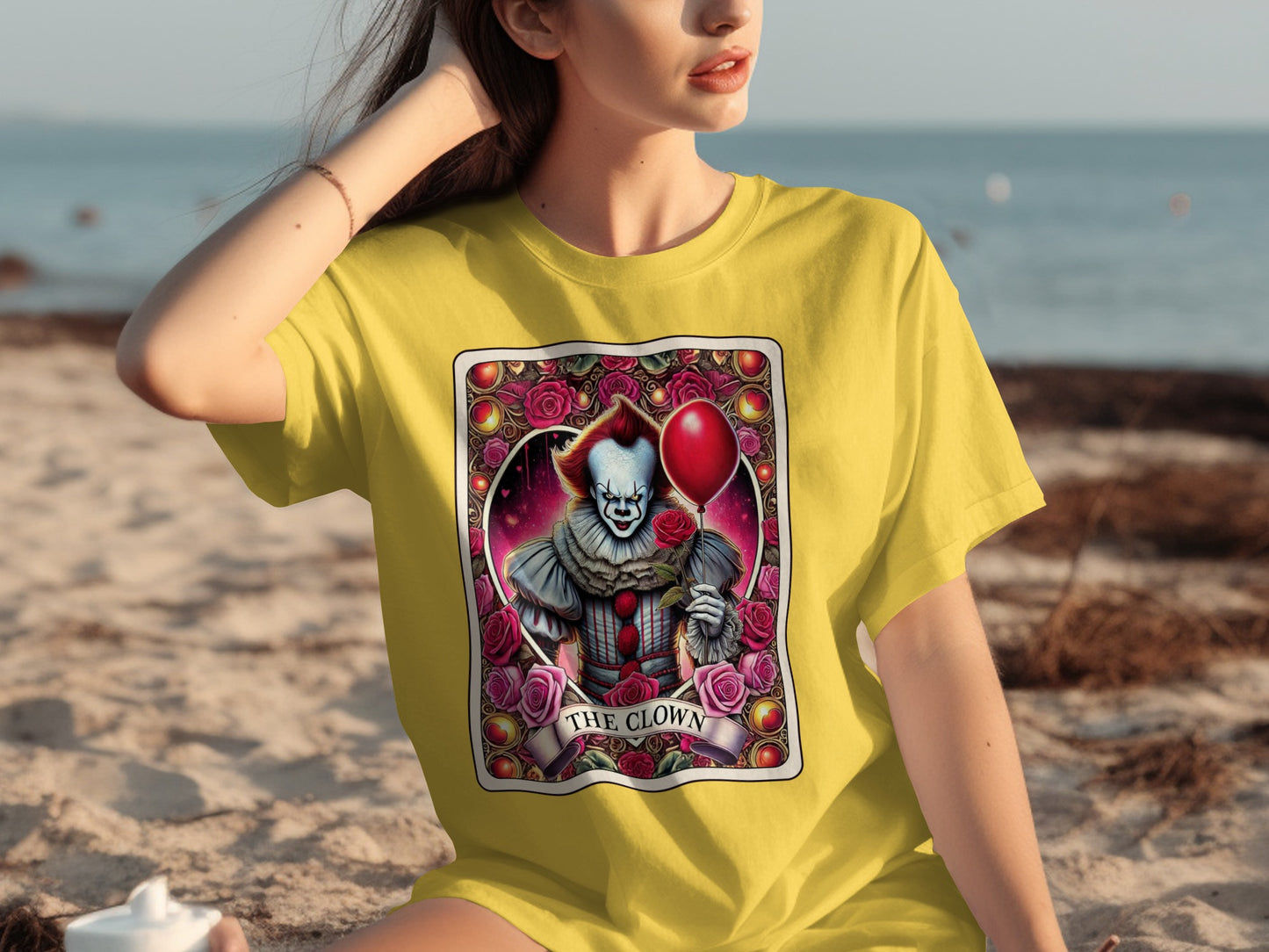 The Clown Graphic Art Print Yellow T-shirt