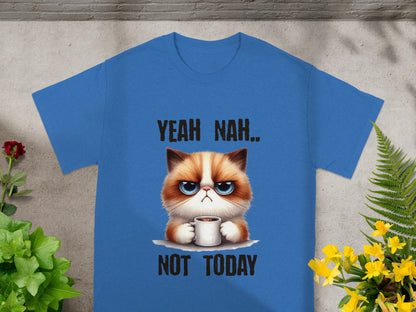 Yeah Nah Not Today Grumpy Cat Print Shirt