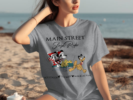 Main Street Sleigh Rider Hot Cocoa Cookies Magical Fun Shirt
