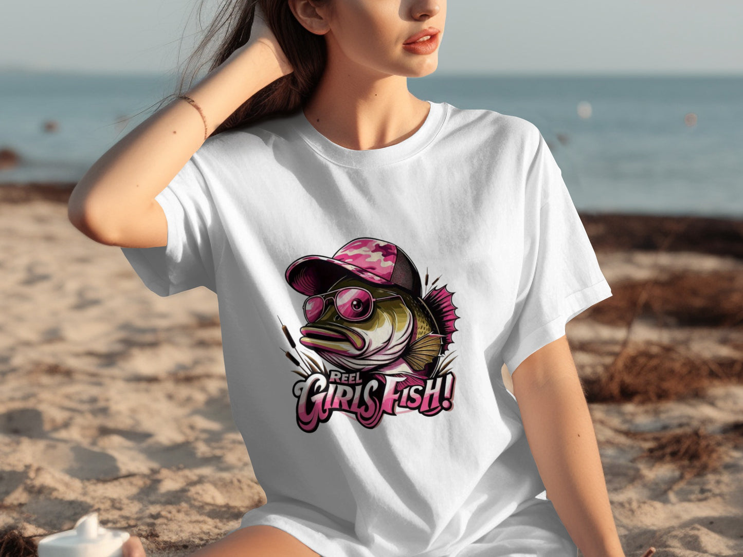 Reel Girls Fish Graphic Tee Perfect for Beach Days