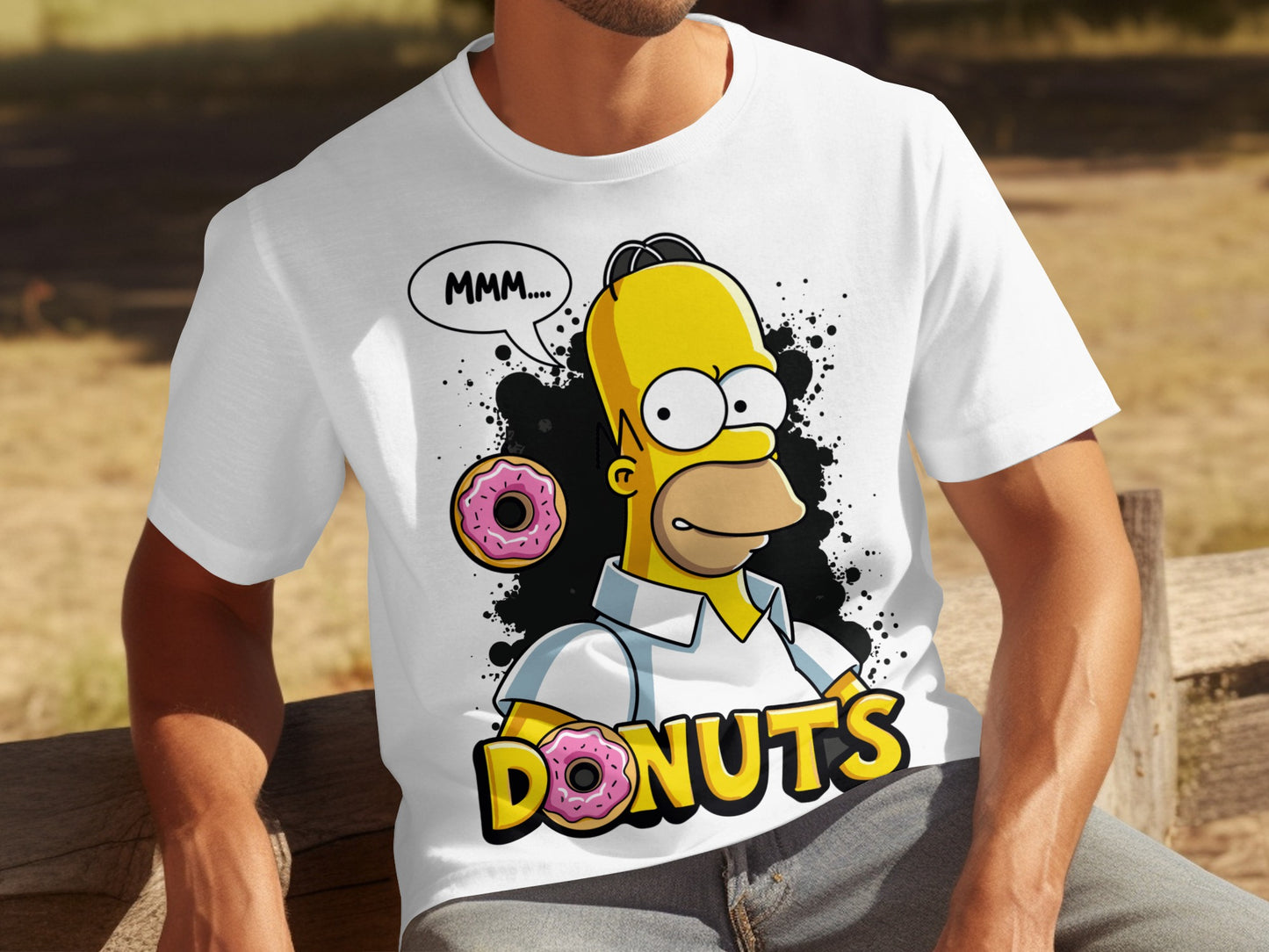 Homer Simpson Donuts Graphic Tee Shirt for Fans