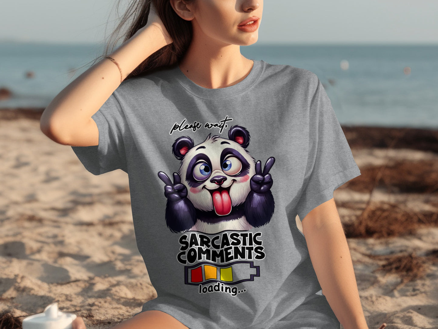 Sarcastic Comments Loading Panda Design T-Shirt