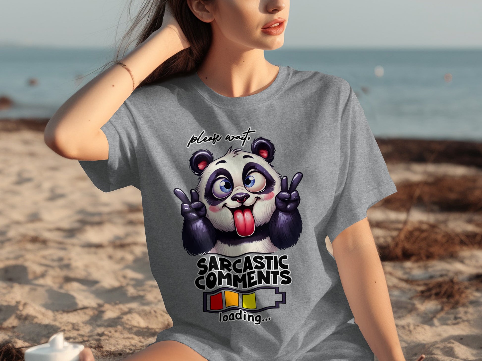 Sarcastic Comments Loading Panda Design T-Shirt