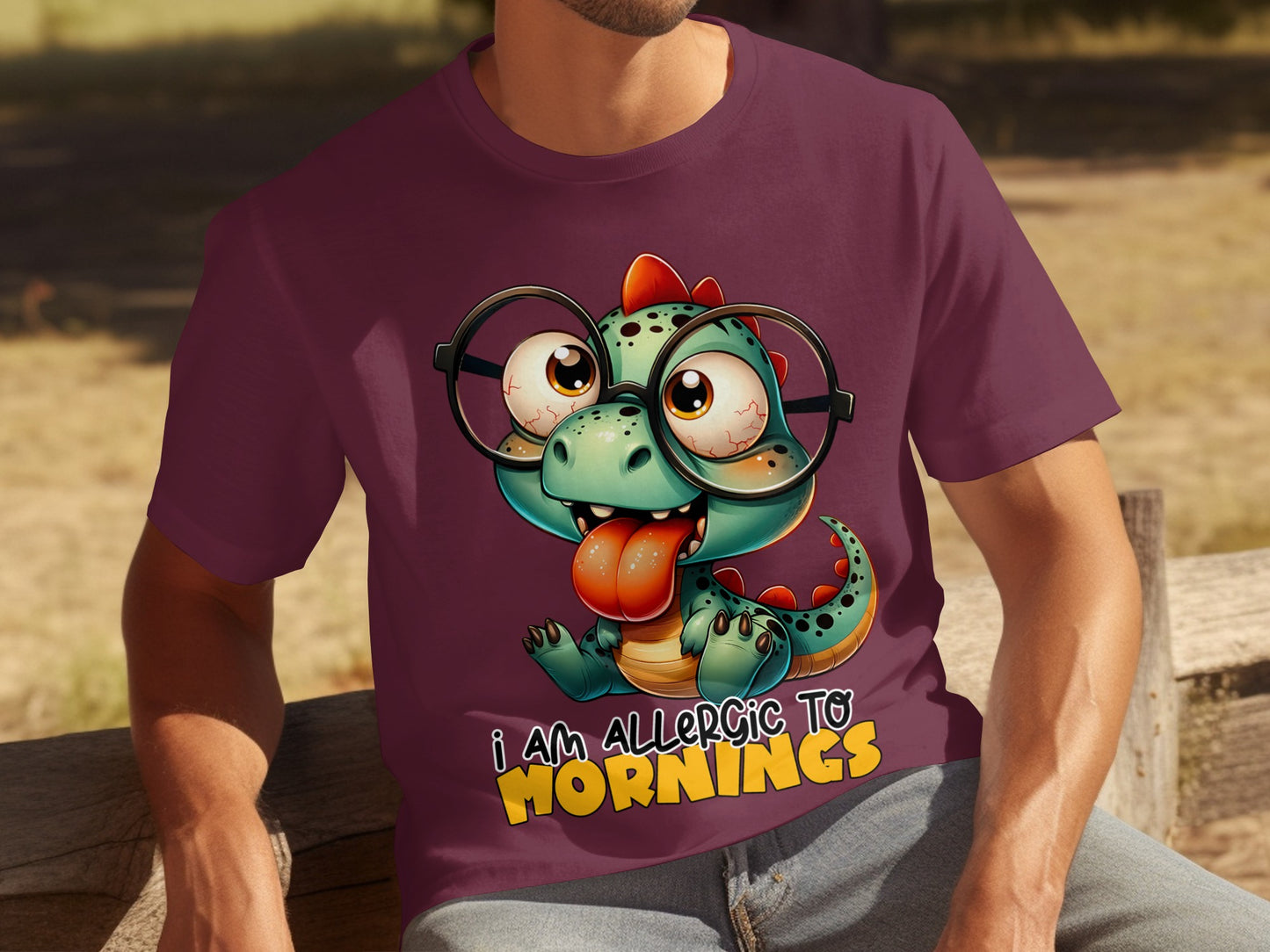 I Am Allergic to Mornings Dinosaur T-Shirt