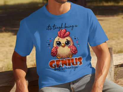 Cute Cartoon Chicken Genius Illustration Shirt
