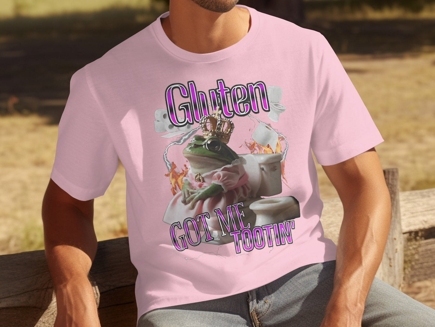 Gluten Got Me Tootin' Funny Graphic T-Shirt