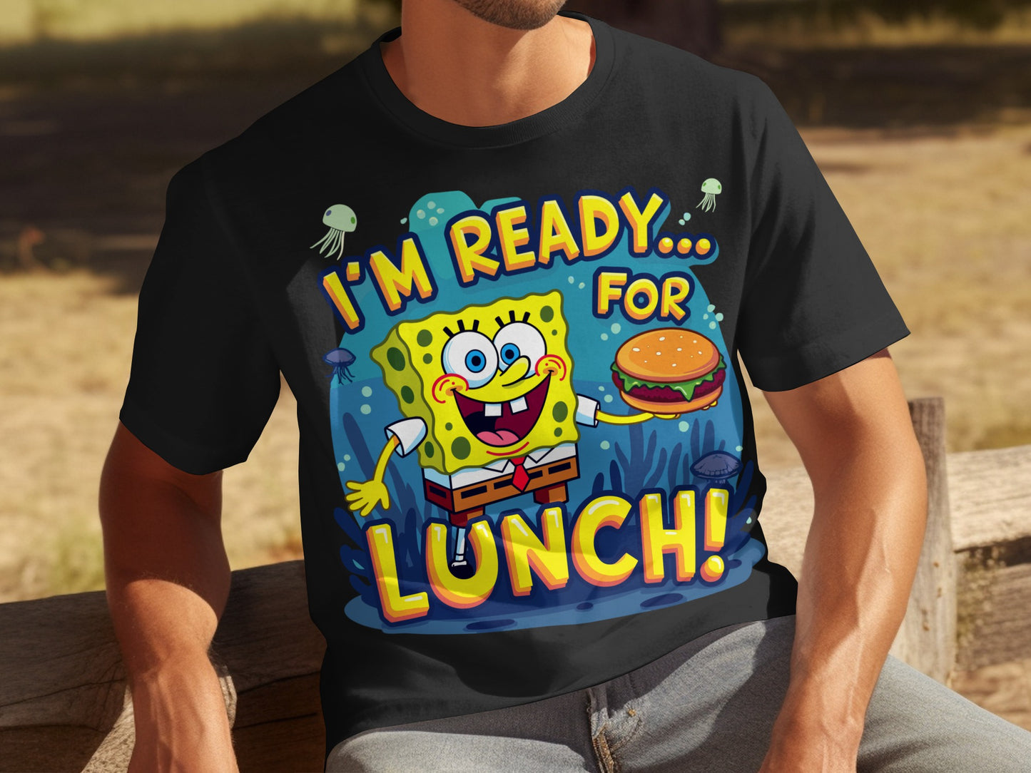I'm Ready For Lunch T-Shirt With Burger Design