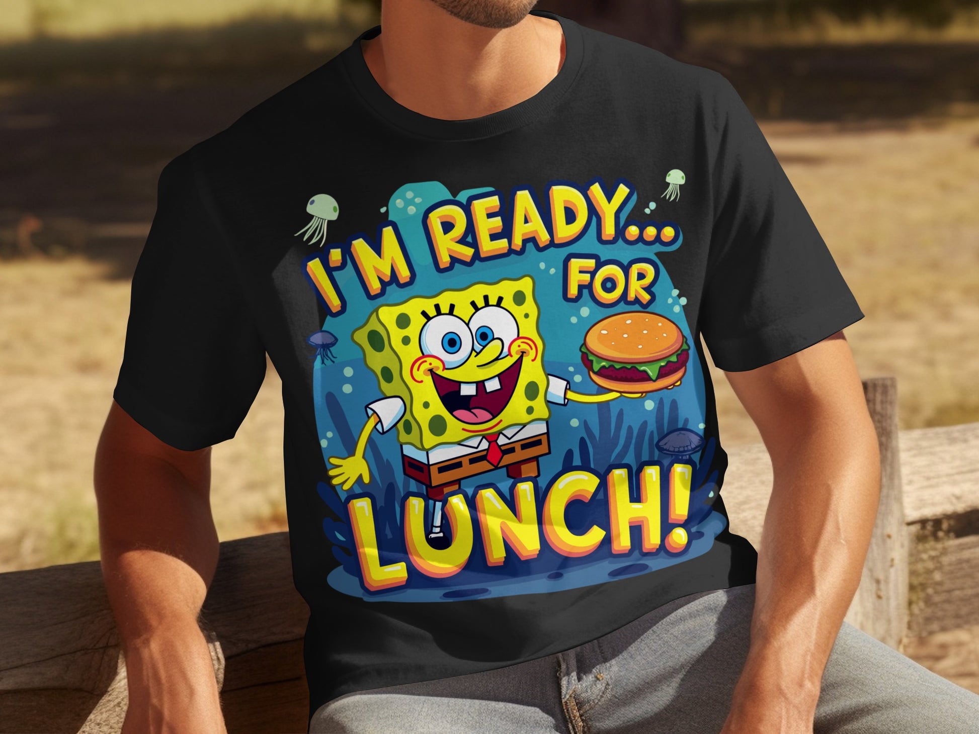 I'm Ready For Lunch T-Shirt With Burger Design