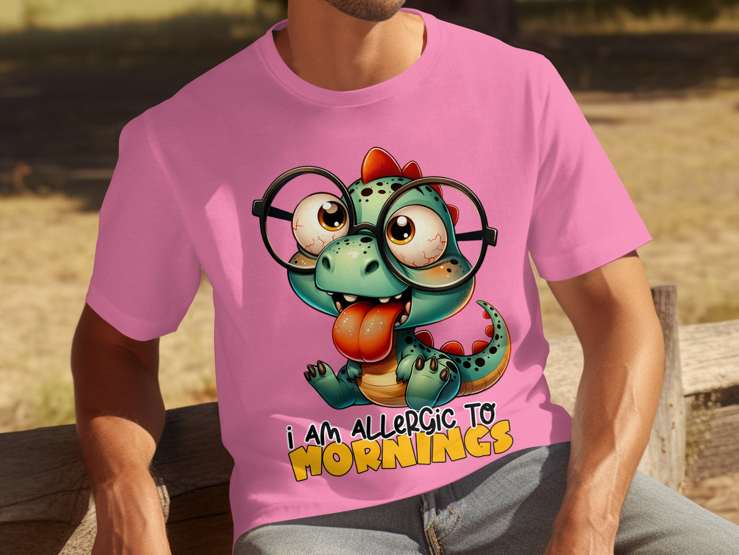 I Am Allergic To Mornings Dinosaur T-shirt