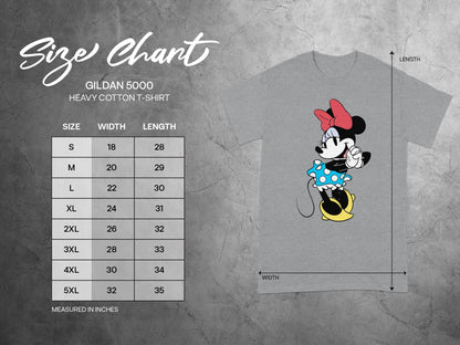 GILDAN 5000 Minnie Mouse Size Width Length product type