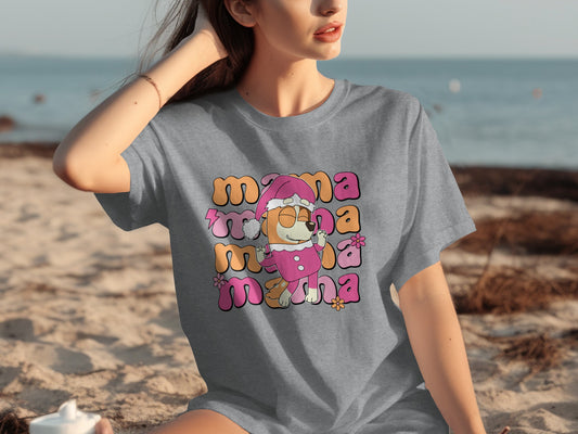 Cute Cartoon Dog in Pink Sunglasses Graphic Tee