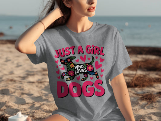 Just A Girl Who Loves Dogs Graphic T-Shirt