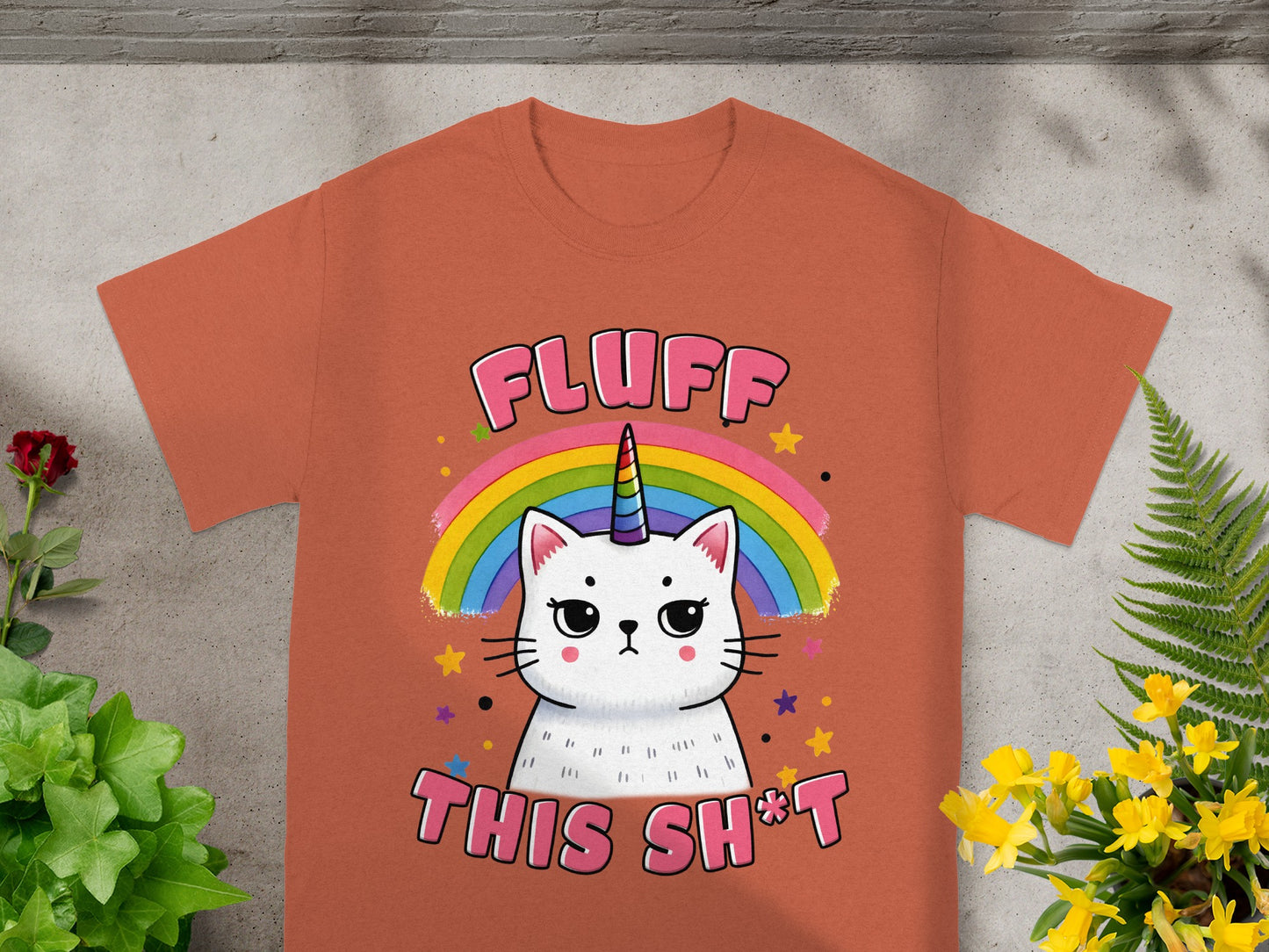 Fluff This Shit Grumpy Unicorn Cat Tee