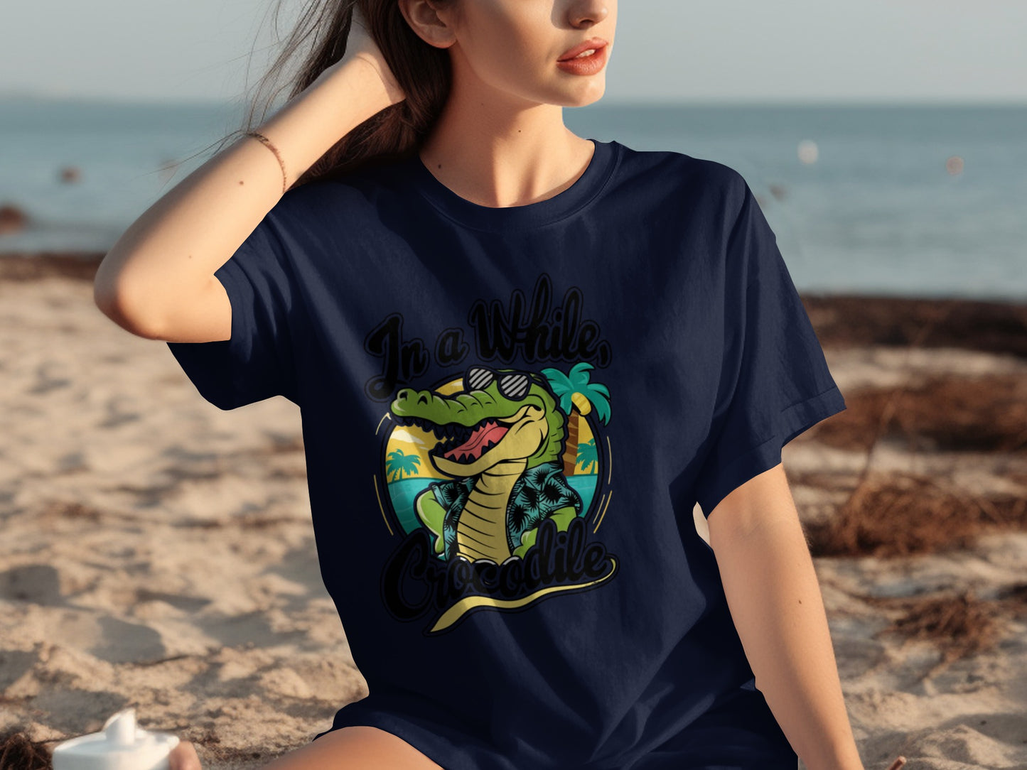 In a While Crocodile Graphic Tee for Casual Wear