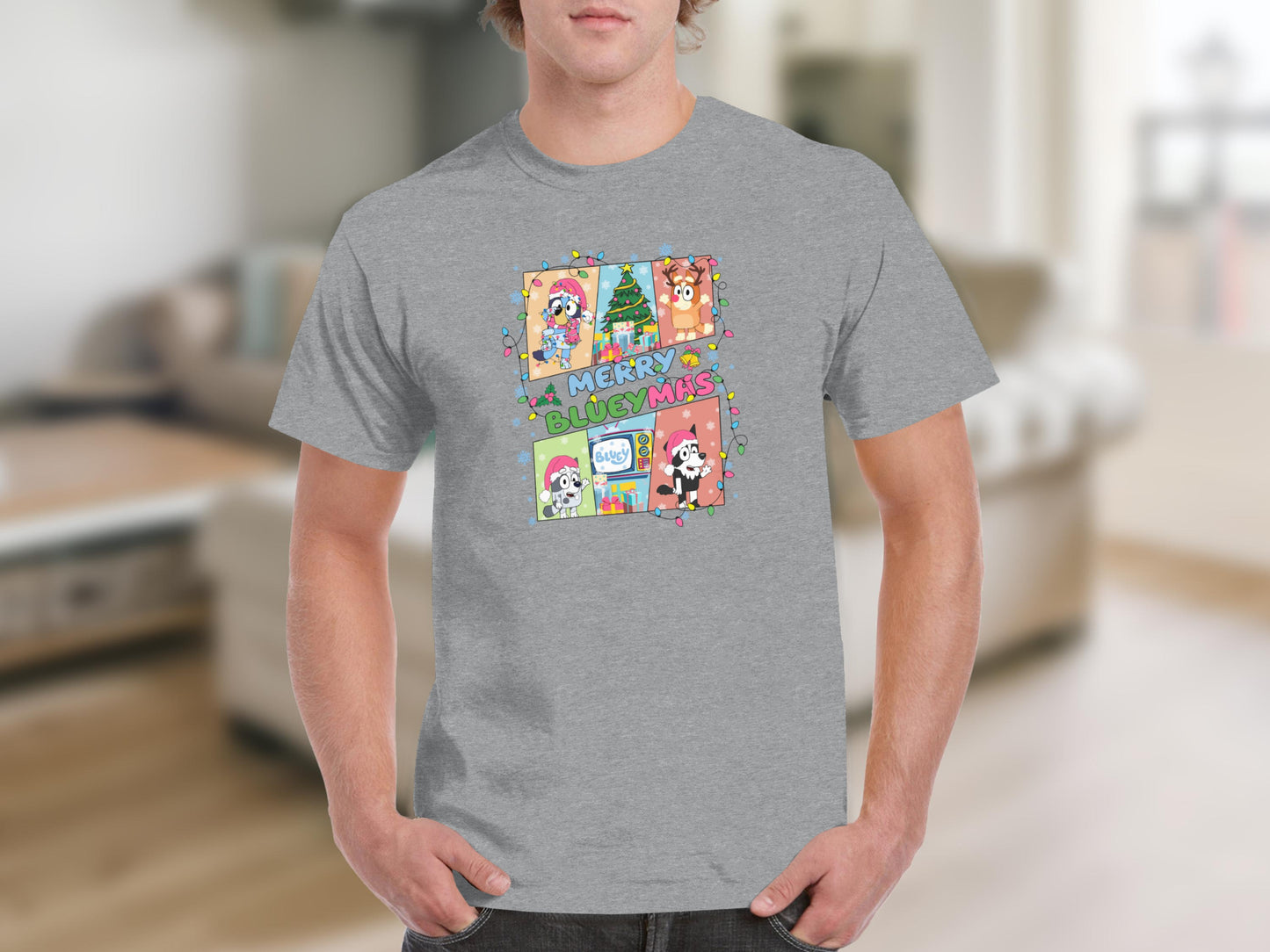 Merry Bluey Mas Christmas Graphic T-Shirt