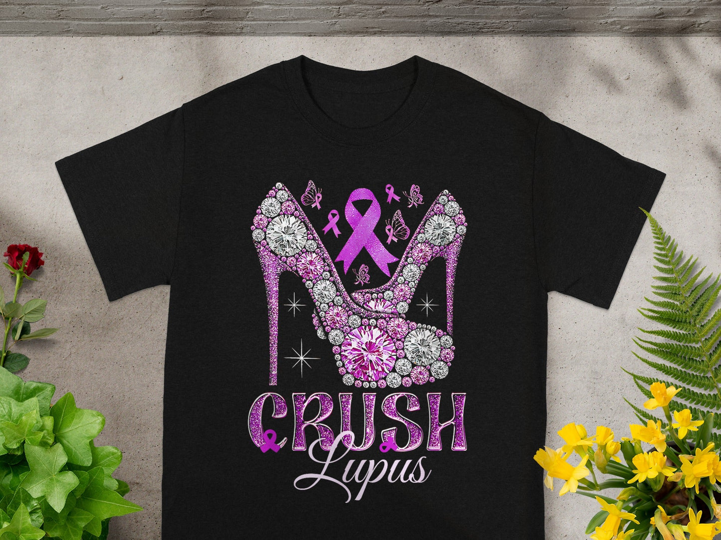Crush Lupus High Heel Design Graphic T-shirt