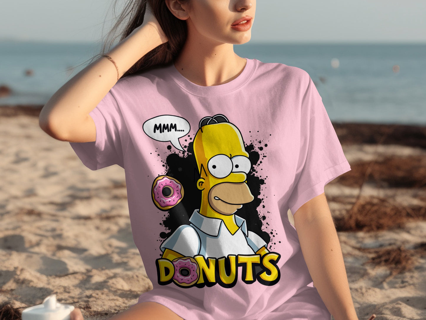 Mmm Donuts Graphic Tee with Cartoon Character Design