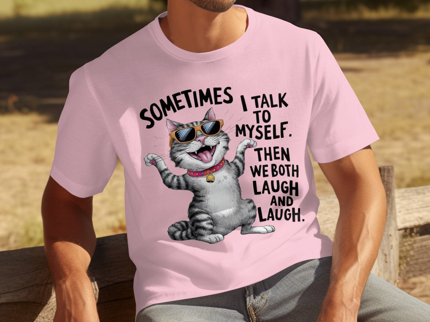 Sometimes I Talk to Myself Laughing Cat T-Shirt