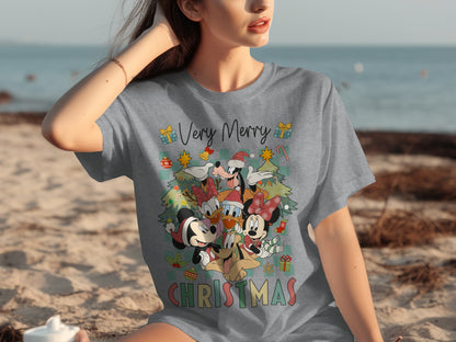 Very Merry Christmas Disney Characters T-shirt