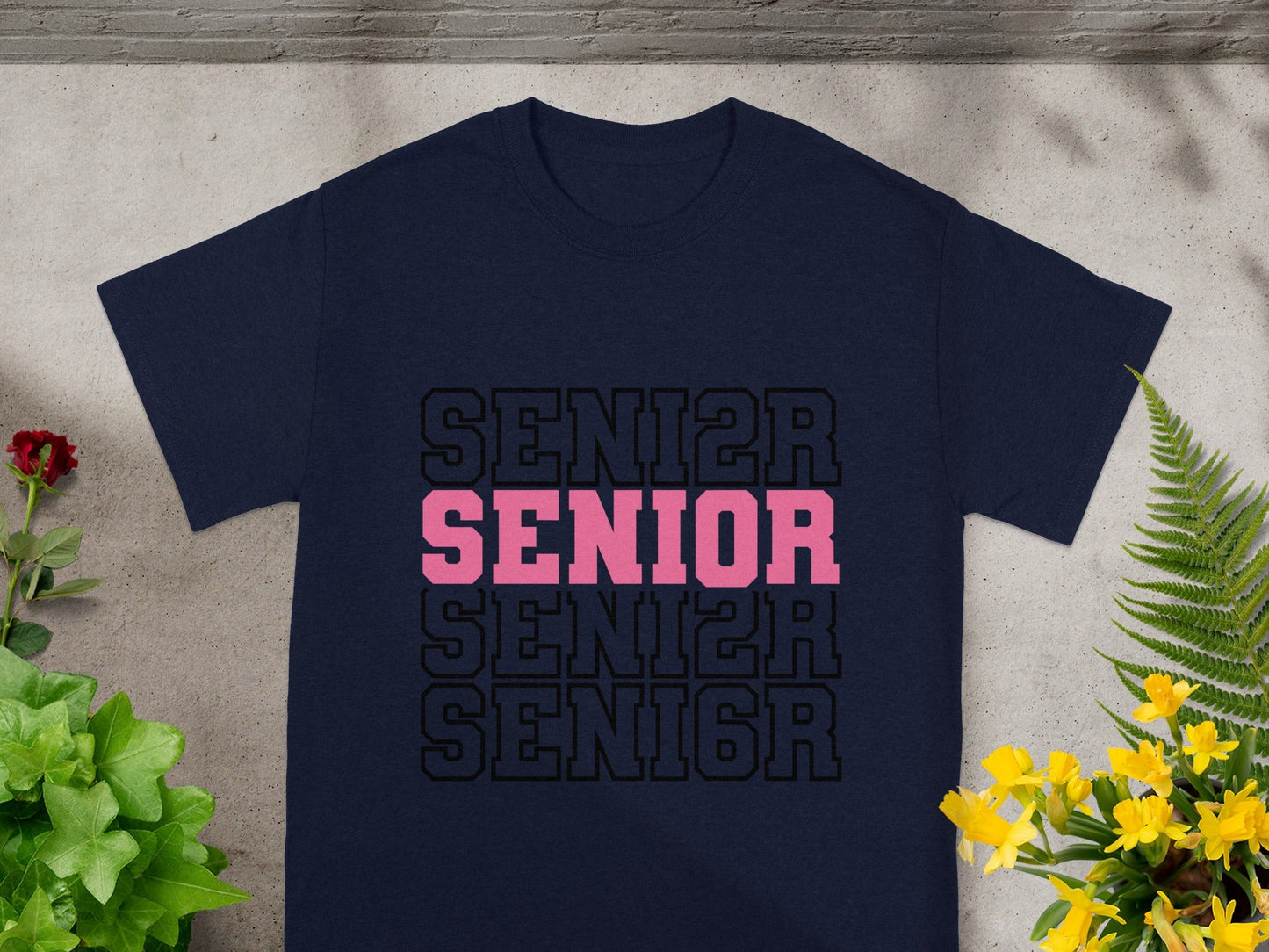 Stylish SENIOR SENIOR SENIOR Print T-Shirt