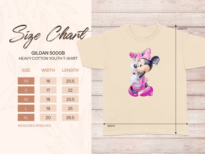 Minnie Mouse Youth T-Shirt Size Chart product type