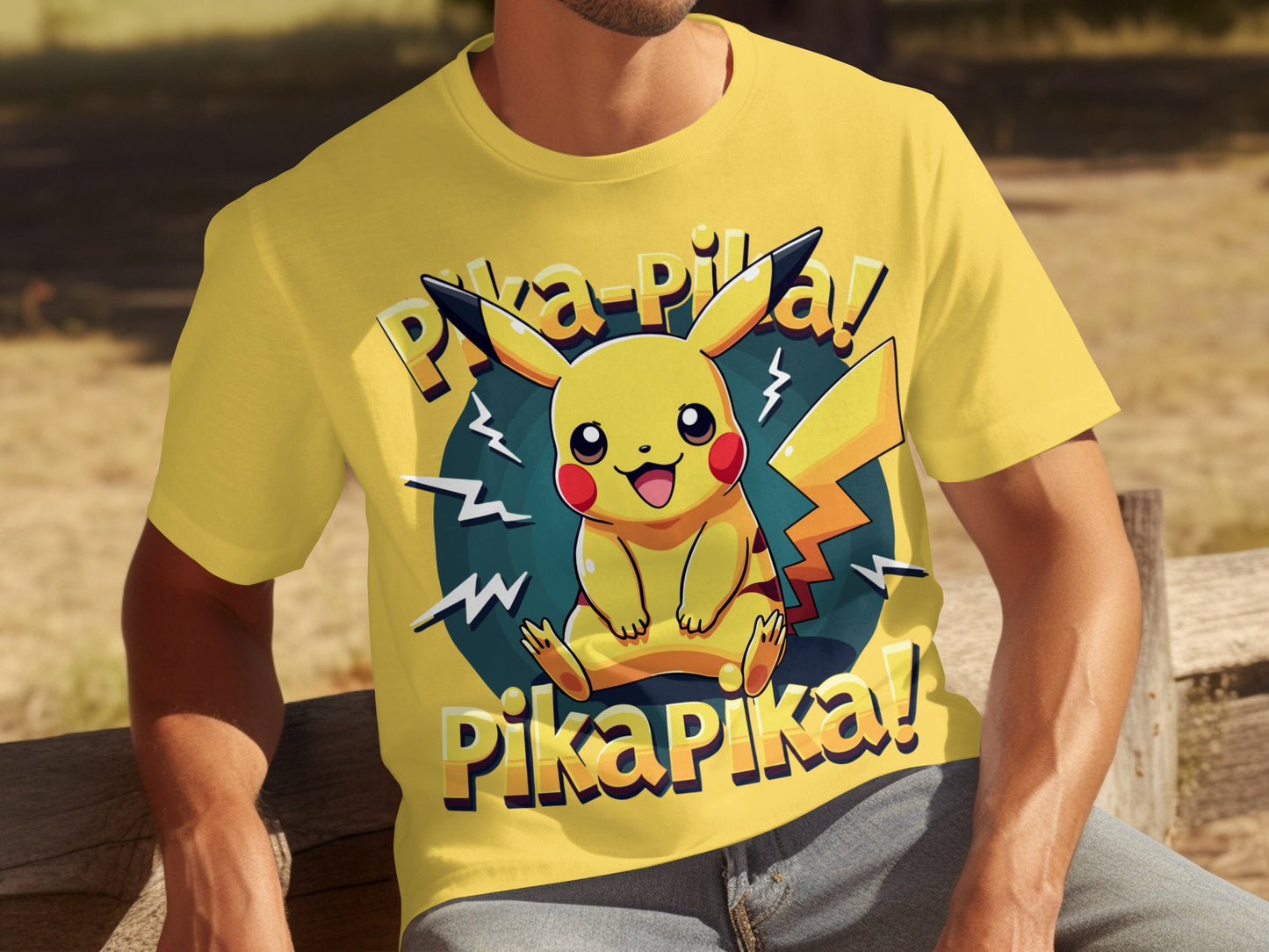 Pika-Pika Pikachu Yellow Graphic T-Shirt Product