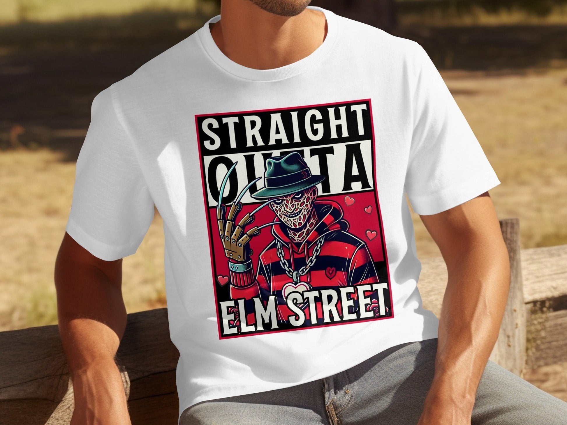 Straight Outta Elm Street Horror Graphic Tee