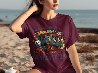 Actually I'm Fine Said No One On This Train T-shirt