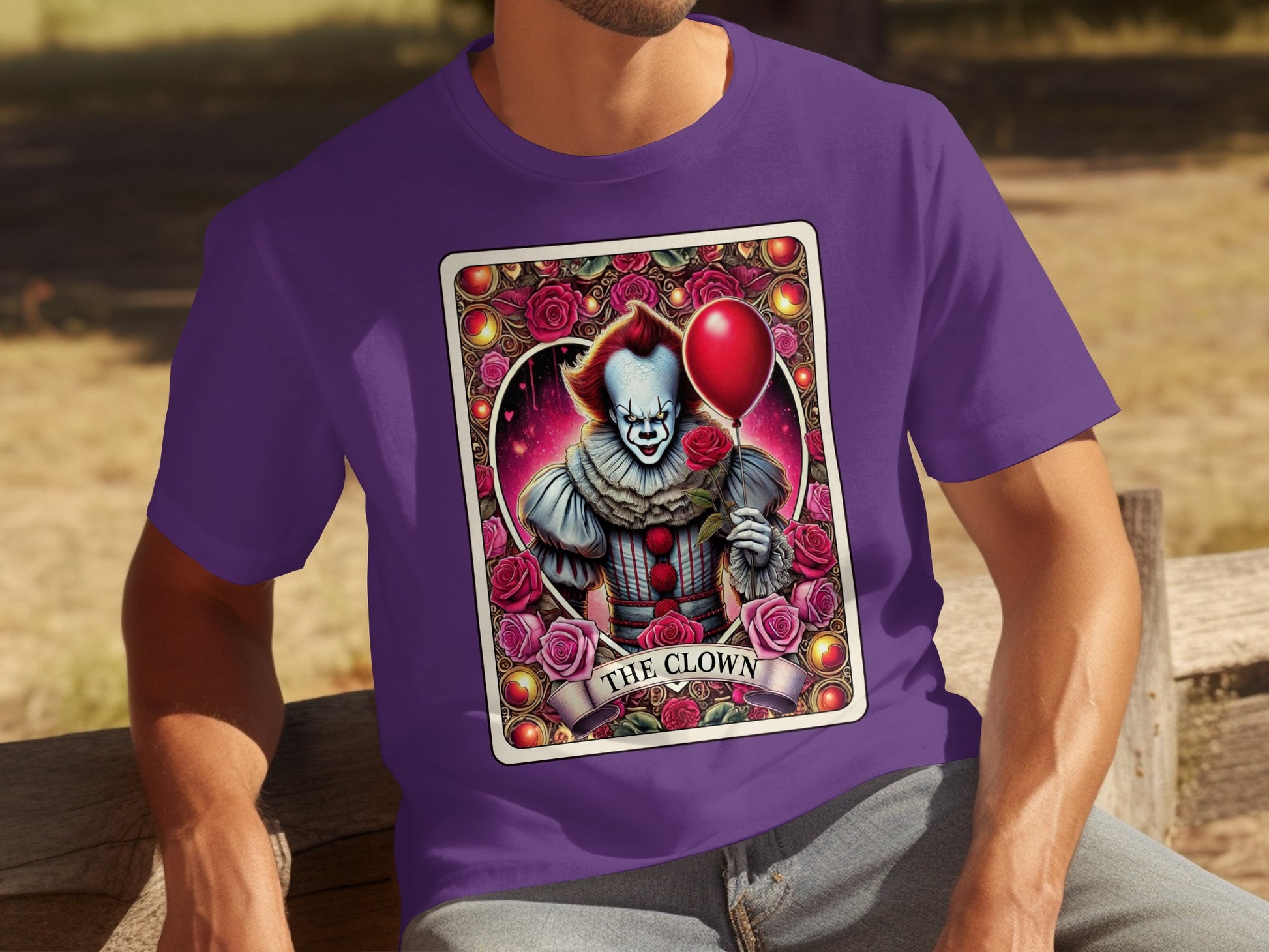 The Clown Card Graphic Red Balloon T-shirt