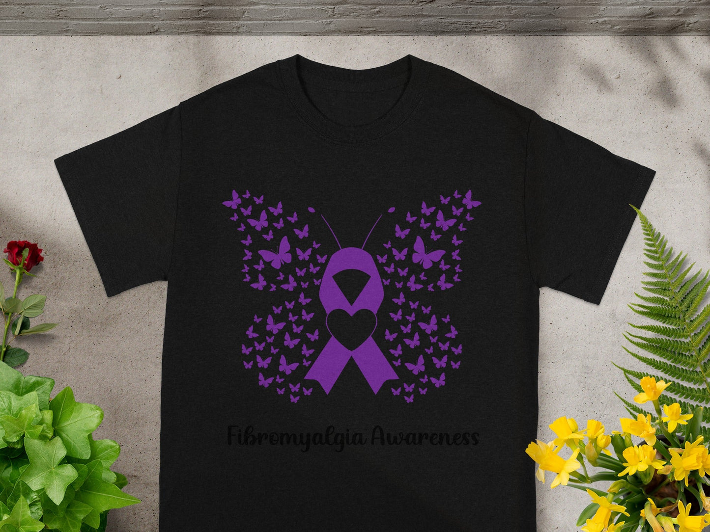 Fibromyalgia Awareness Butterfly Design Shirt