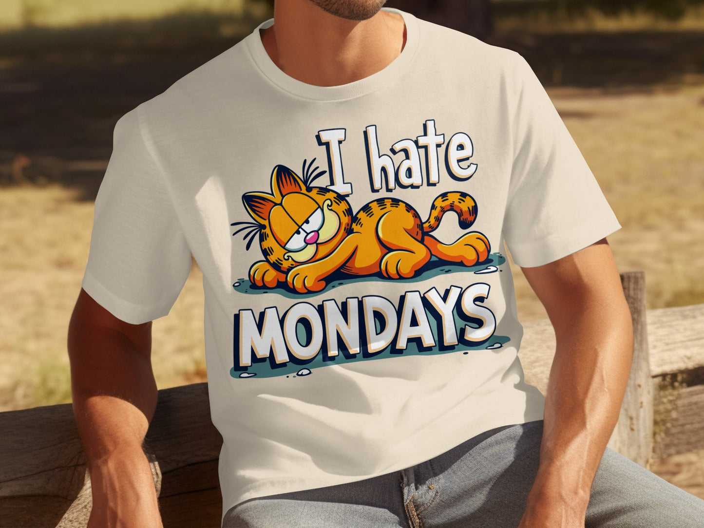 I Hate Mondays Garfield Cartoon Graphic T-Shirt