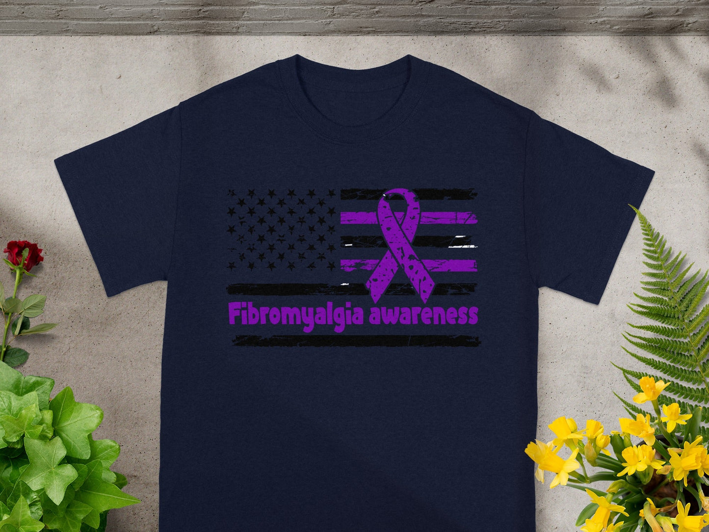 Fibromyalgia Awareness Purple Ribbon Graphic Shirt