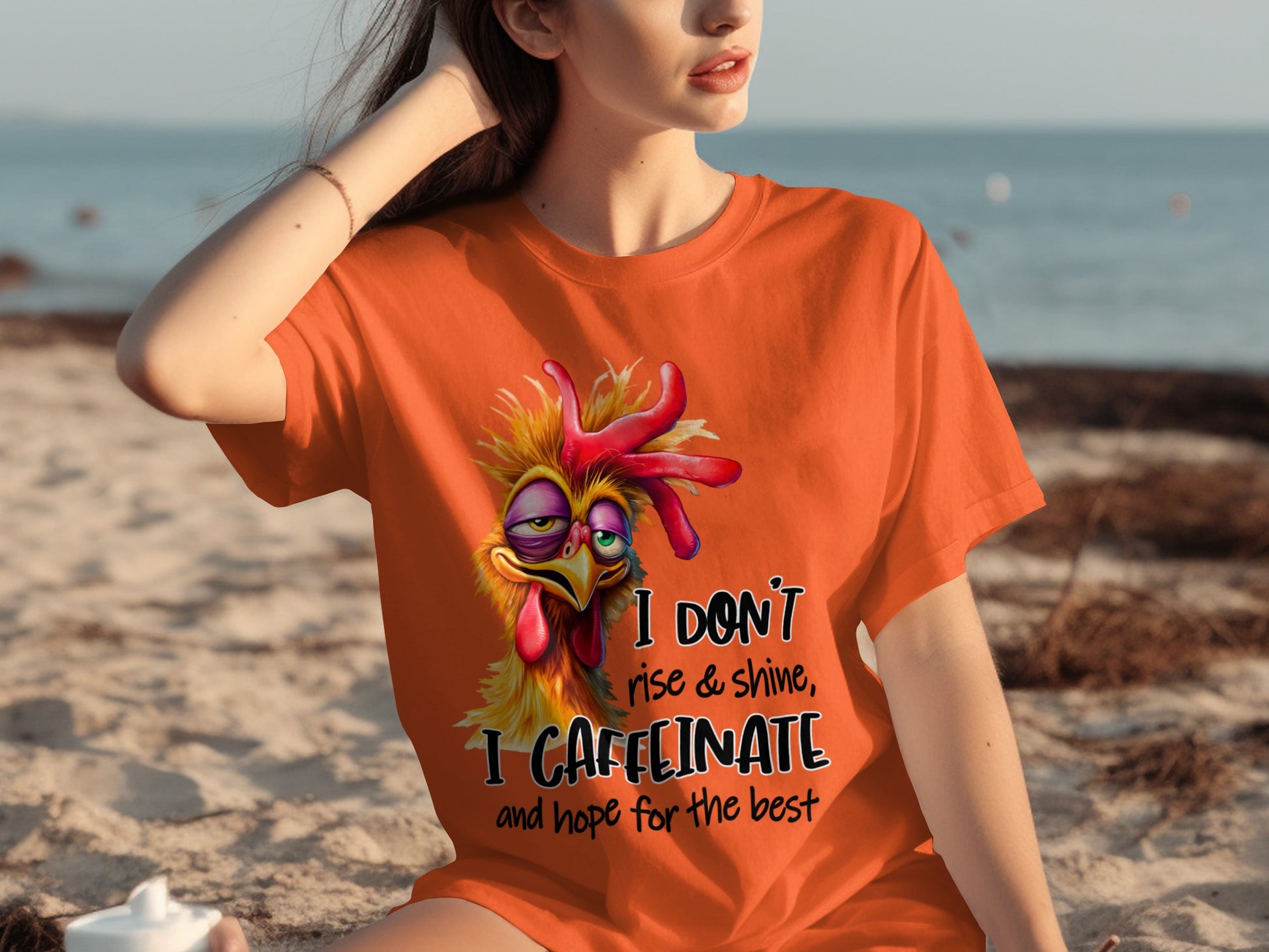 I Don't Rise And Shine I Caffeinate Funny Chicken Shirt