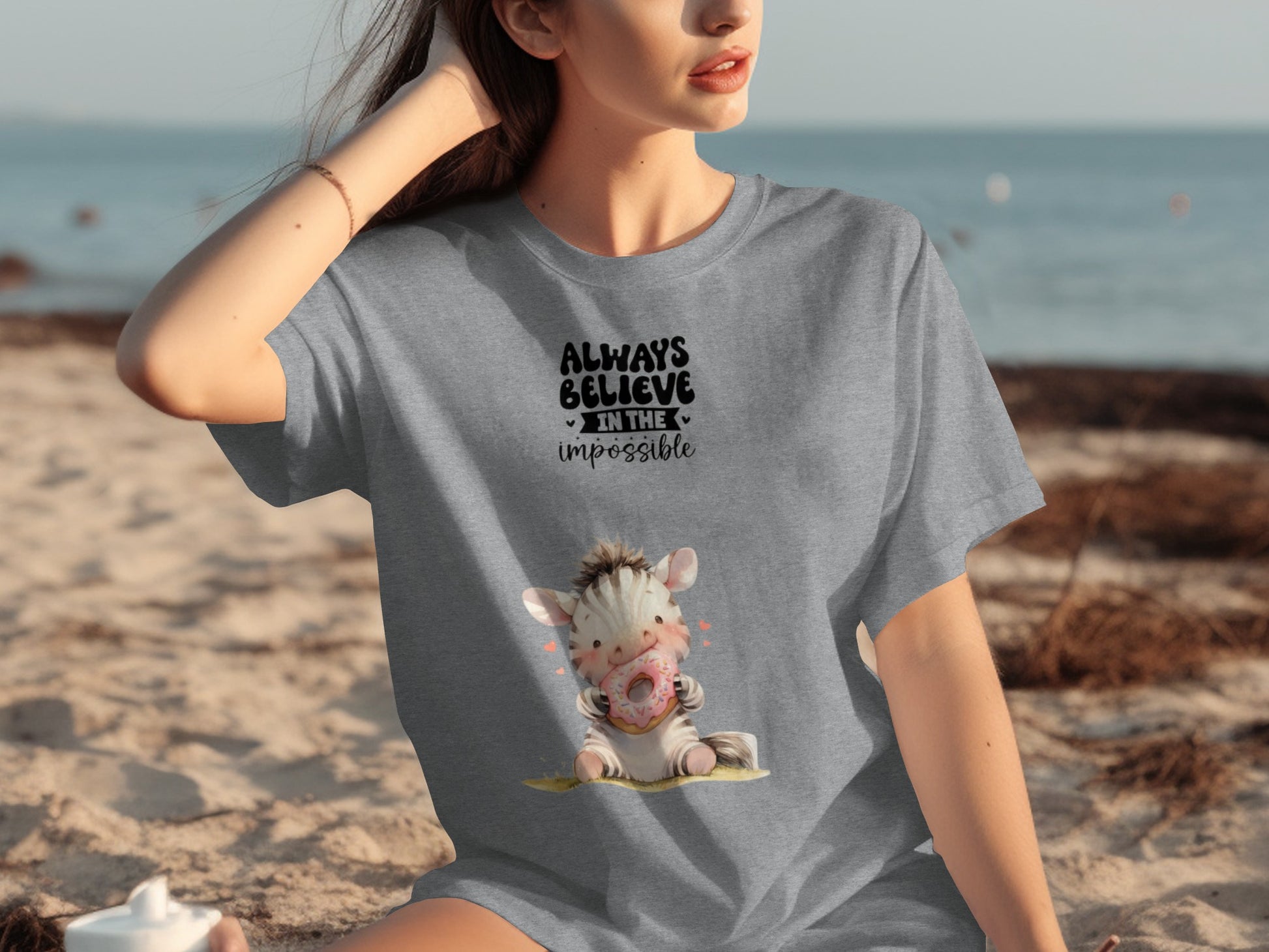 Always Believe in the Impossible Cute Zebra T-Shirt