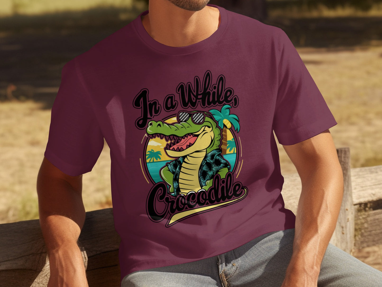 In a While Crocodile Funny Graphic T-Shirt