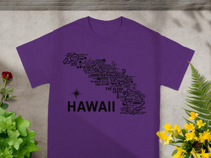 Hawaii Map Design Honoring The Aloha State T-shirt