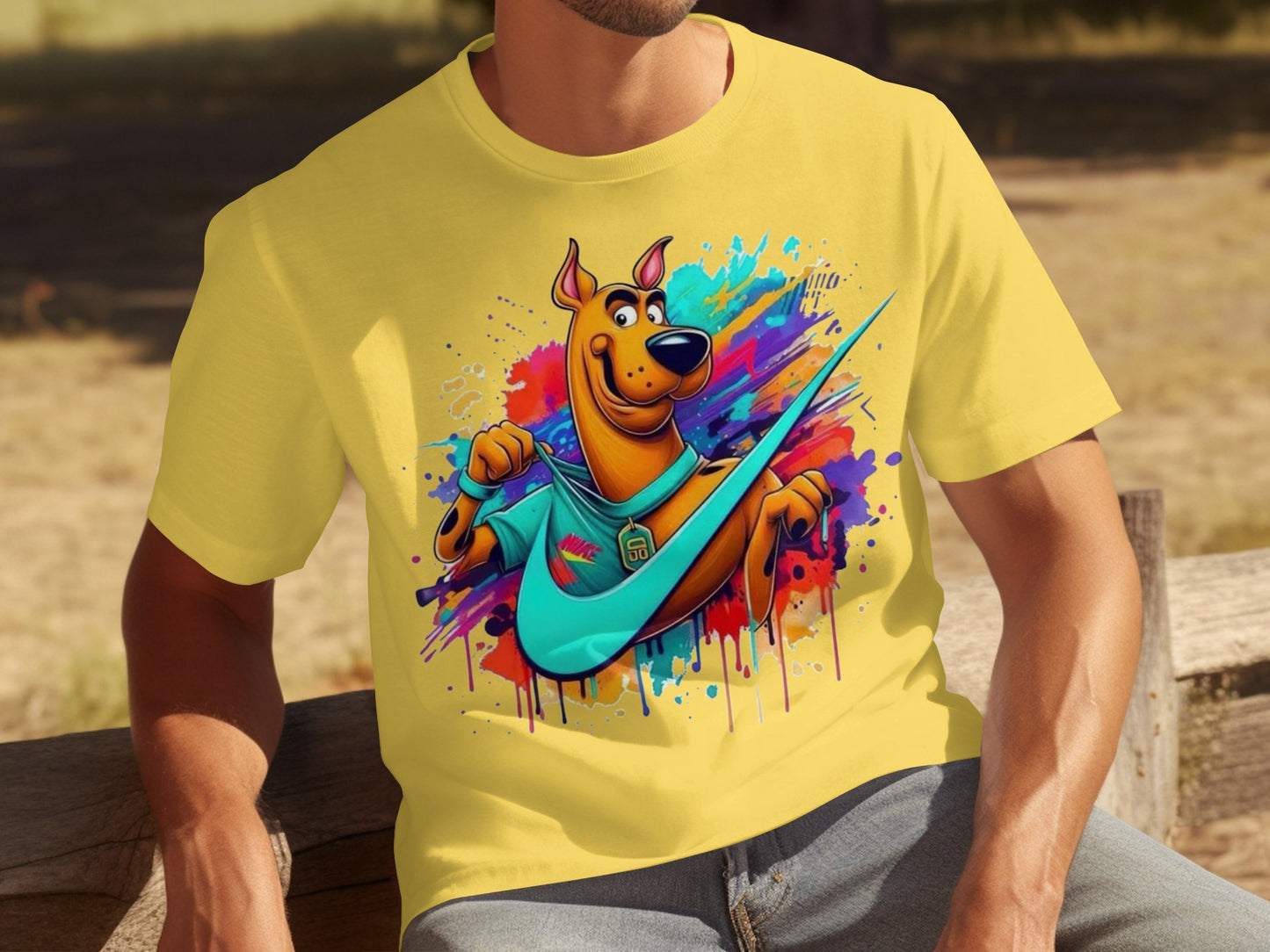 Vibrant Scooby-Doo Graphic Tee with Colorful Design Shirt