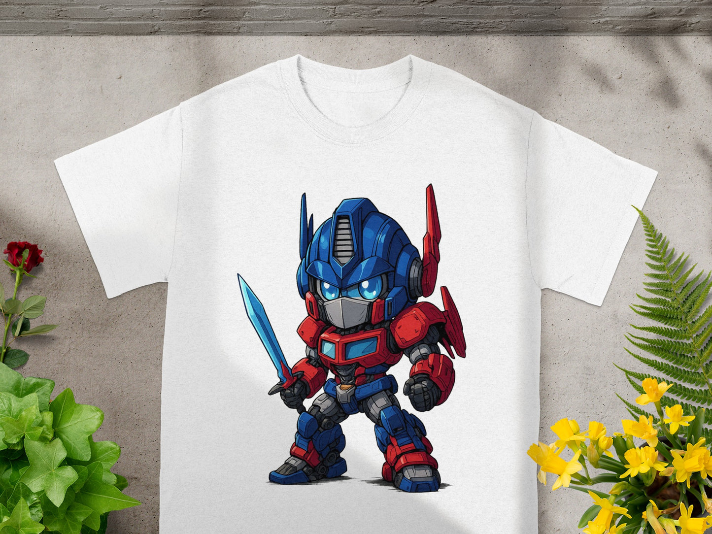Chibi Robot Warrior Character Graphic T-Shirt Product