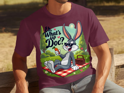 Eh What's Up Doc Bugs Bunny Picnic Scene T-Shirt