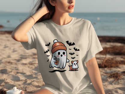 Cute Ghost and Dog Halloween Graphic Tee product